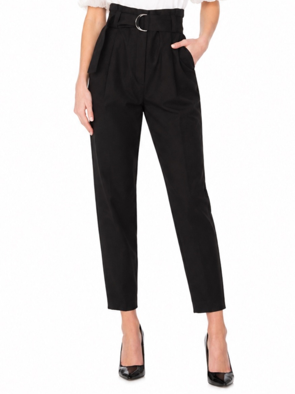 A.L.C. Diego Black Belted High Rise Tapered Pants Size 4 Like New!